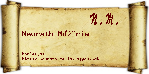 Neurath Mária névjegykártya